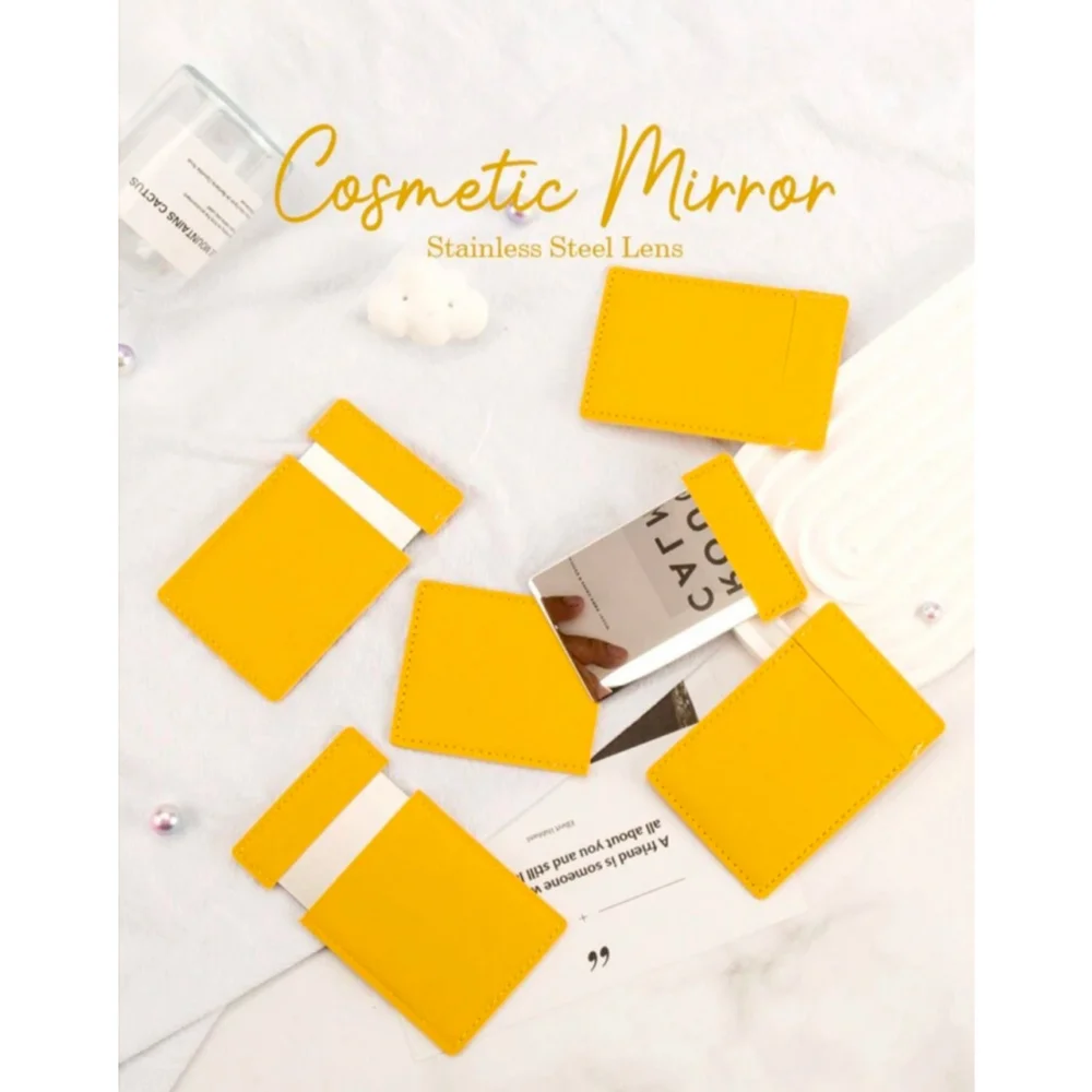 Green Cosmetic Mirror with Bee Imprint